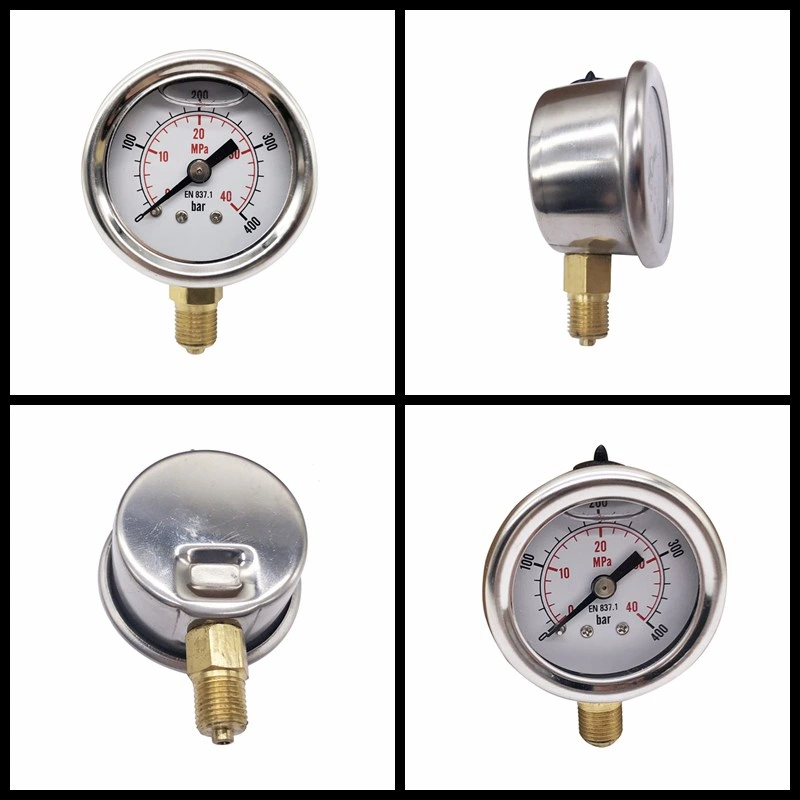 2′ ′ Manometer Oil Gas Pressure Gauge with Vacuum Meter Bourdon Tube Gauge